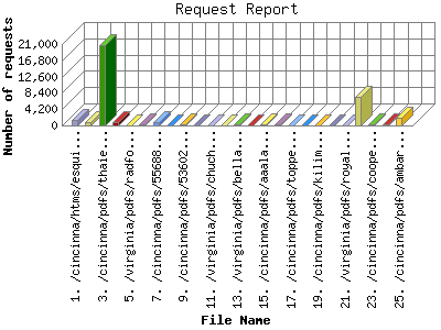 Request Report: Number of requests by File Name.